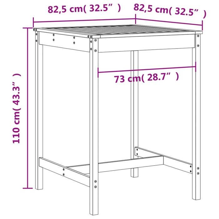 VidaXL Ensemble de bar de jardin 5 pcs gris bois de pin massif, ensemble de pub, ensemble de bar de patio, ensemble de table 3157771