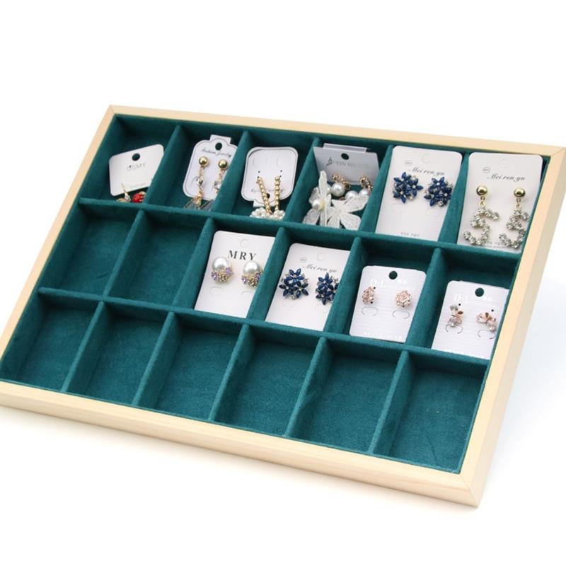 Elegant Sturdy Wood Jewelry Storage Tray with Slots Portable for Pendants and Accessories Household Organization