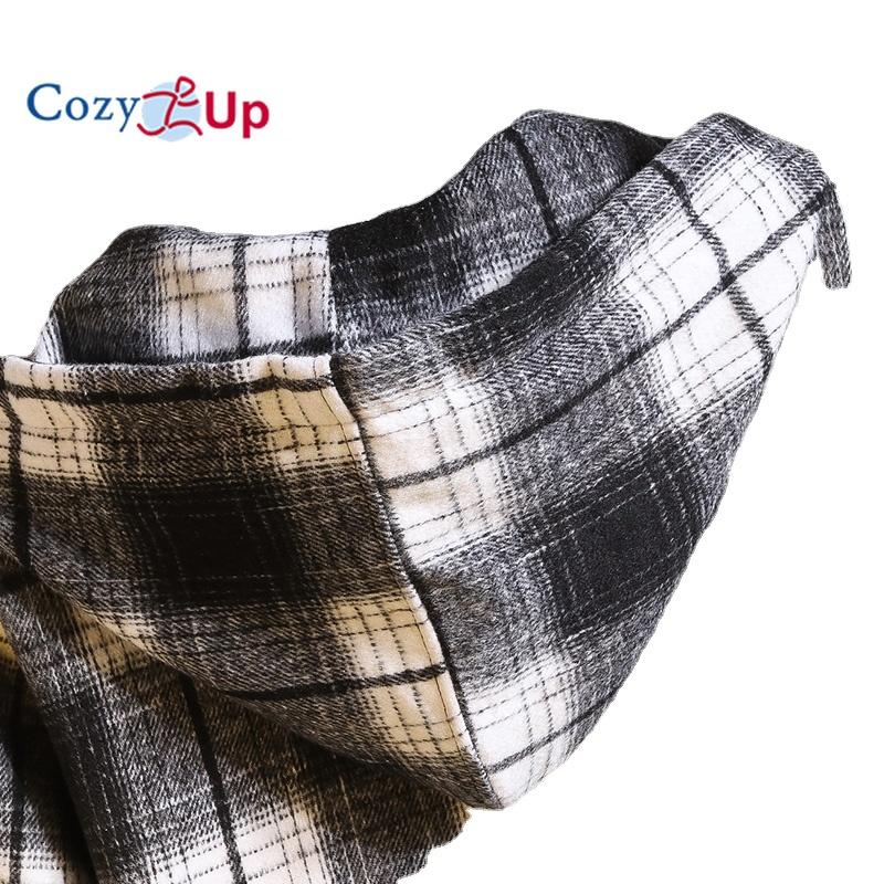 Cozy Up Cămașă în carouri cu glugă casual bărbați cămăși roșii cu mâneci lungi