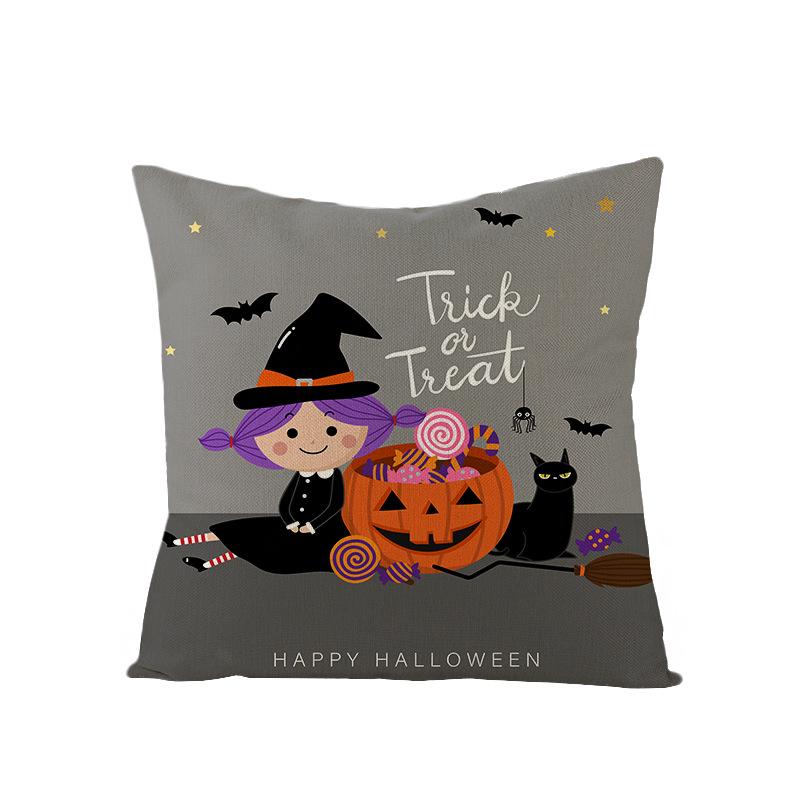 Halloween Pillowcase New Pumpkin Black Cat Series Sofa Cushion Waist Pillowcase Home