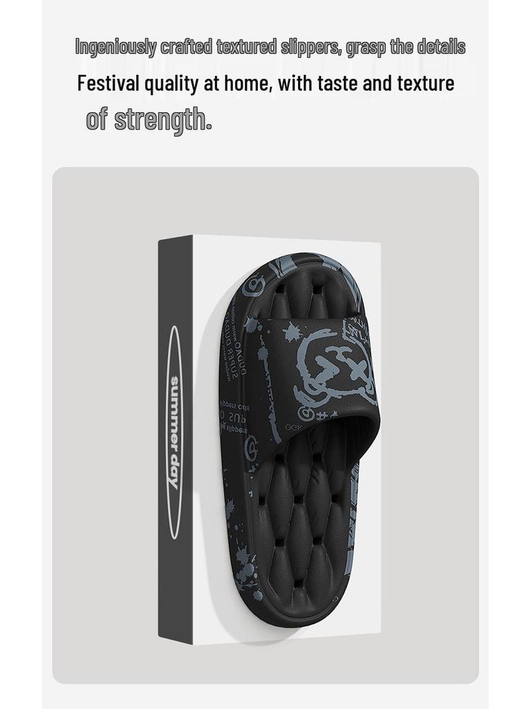 Women's Leakproof Cartoon Print Quick-Dry Slippers - Anti-Slip Soft Sole Sandals for Summer