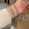 Adjustable Zircon Stone Bangle Bracelet With Geometric Design For Women Fashion Accessories