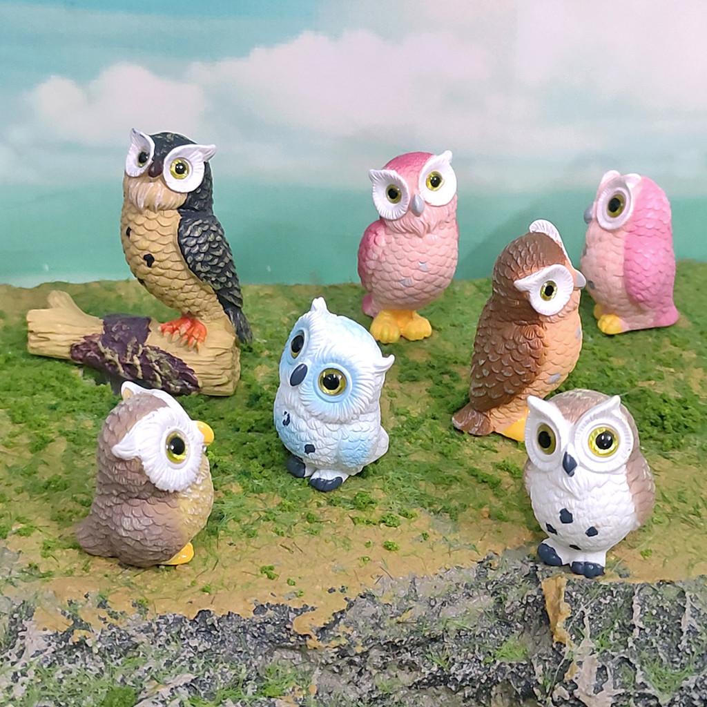 Cartoon Style Resin Owl Animal Figurine Gift For Bird Lovers And Collectors