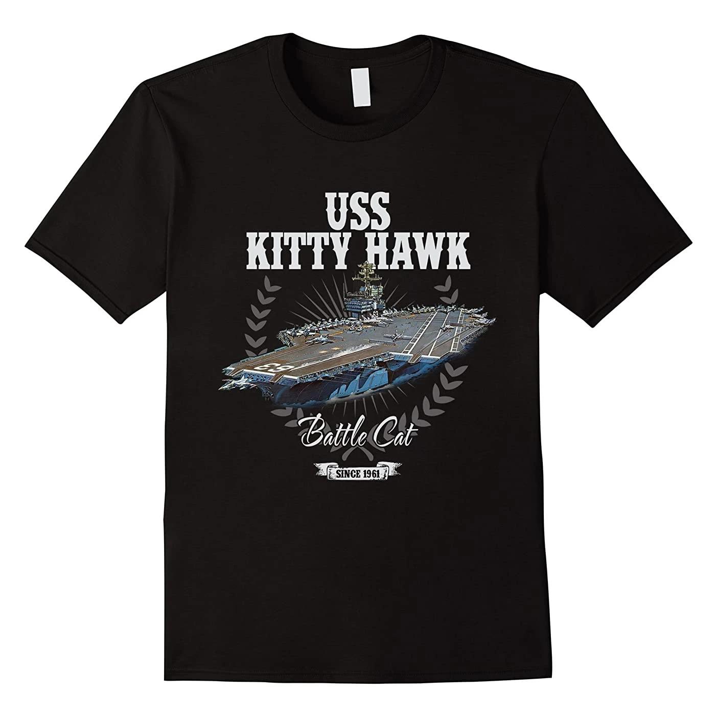 

Kitty Hawk Class Aircraft Carrier Lead Ship USS Kitty Hawk CV-63 T-Shirt Summer Cotton Short Sleeve O-Neck Mens Tshirt New S-3XL XXXXXL чёрный