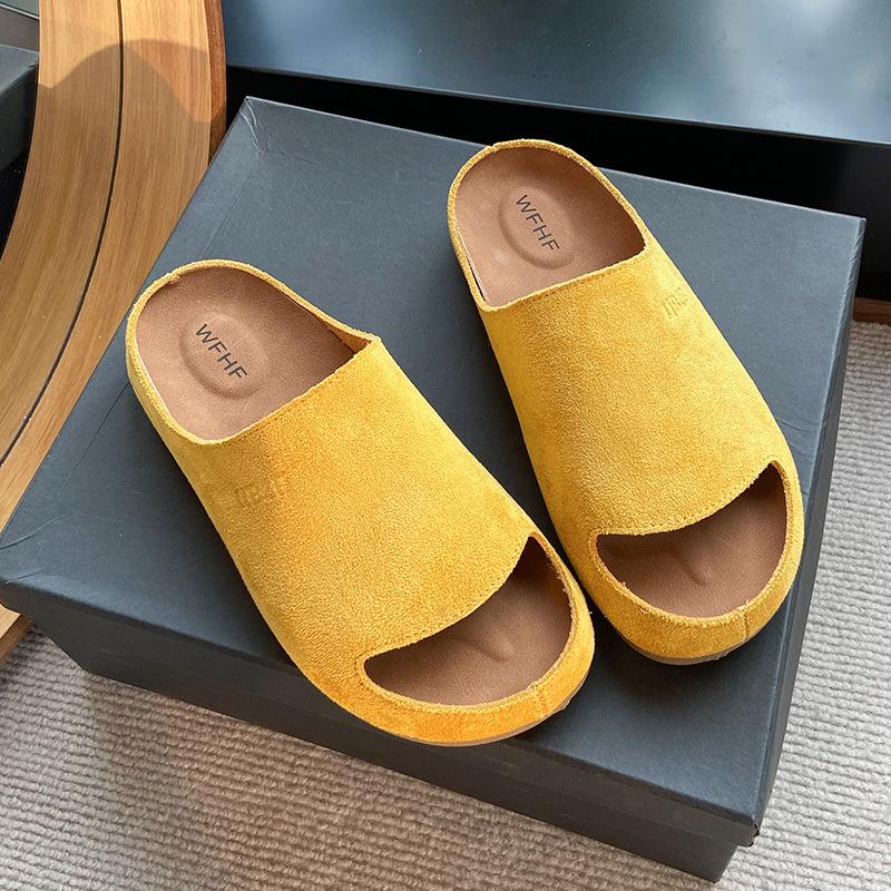 Retro One-word Belt Boken Shoes Women's 2025 Spring and Summer New Soft-soled Casual Versatile Casual Slippers Boken Slippers Women
