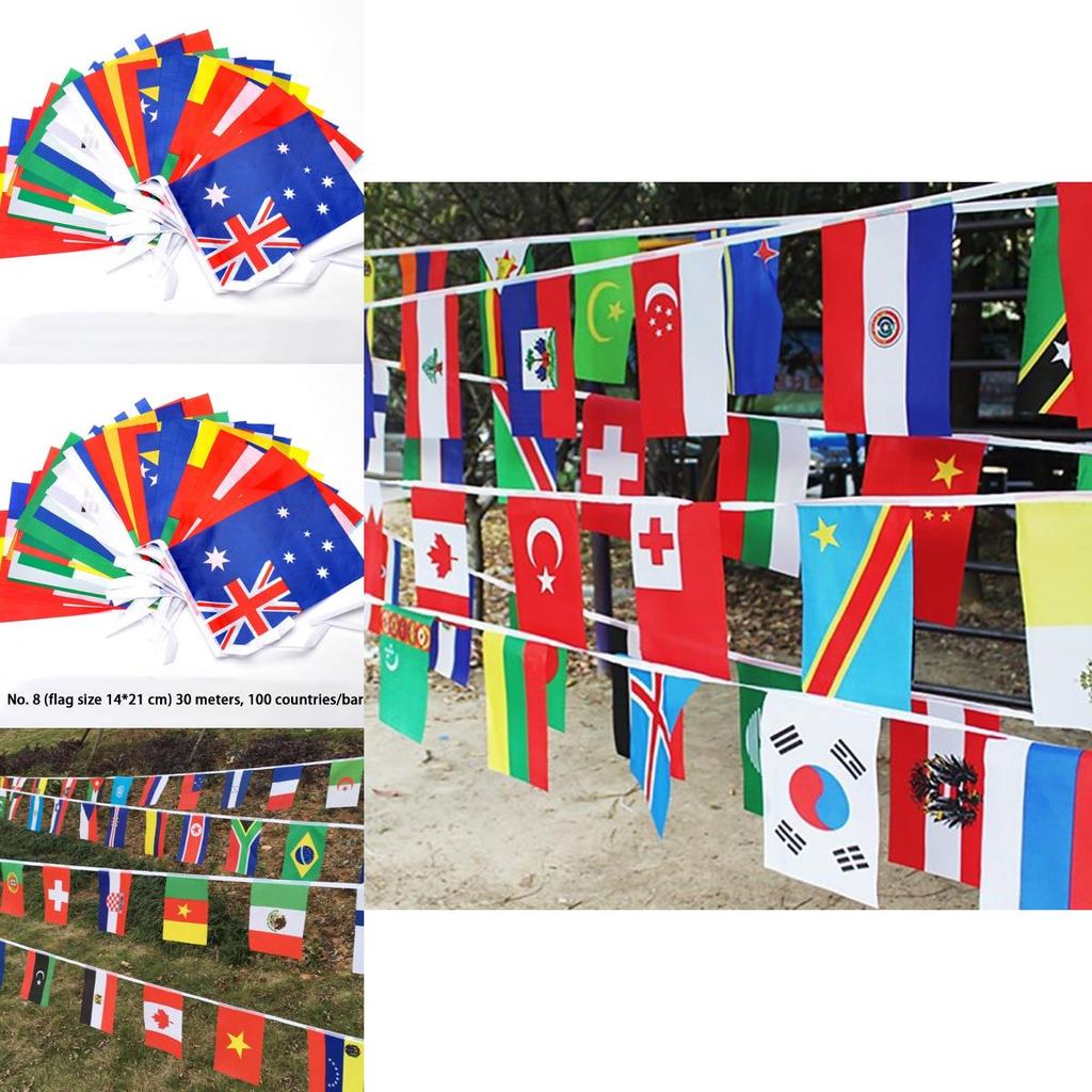 Multi-cultural Party Hanging Decor 50-100pcs Flags Of Different Assorted Countries