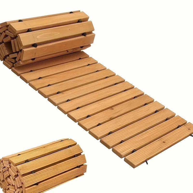 8 Ft Weather Resistant Wooden Garden Pathway for Wedding Party Patio Decorative Roll Out Pavers Suitable for Backyard Outside