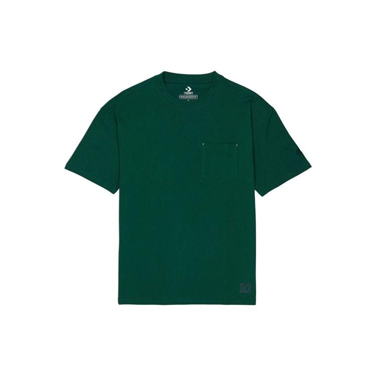Men s Converse Renew Solid Color Loose Pocket Short Sleeve Green 10020016-A05 L