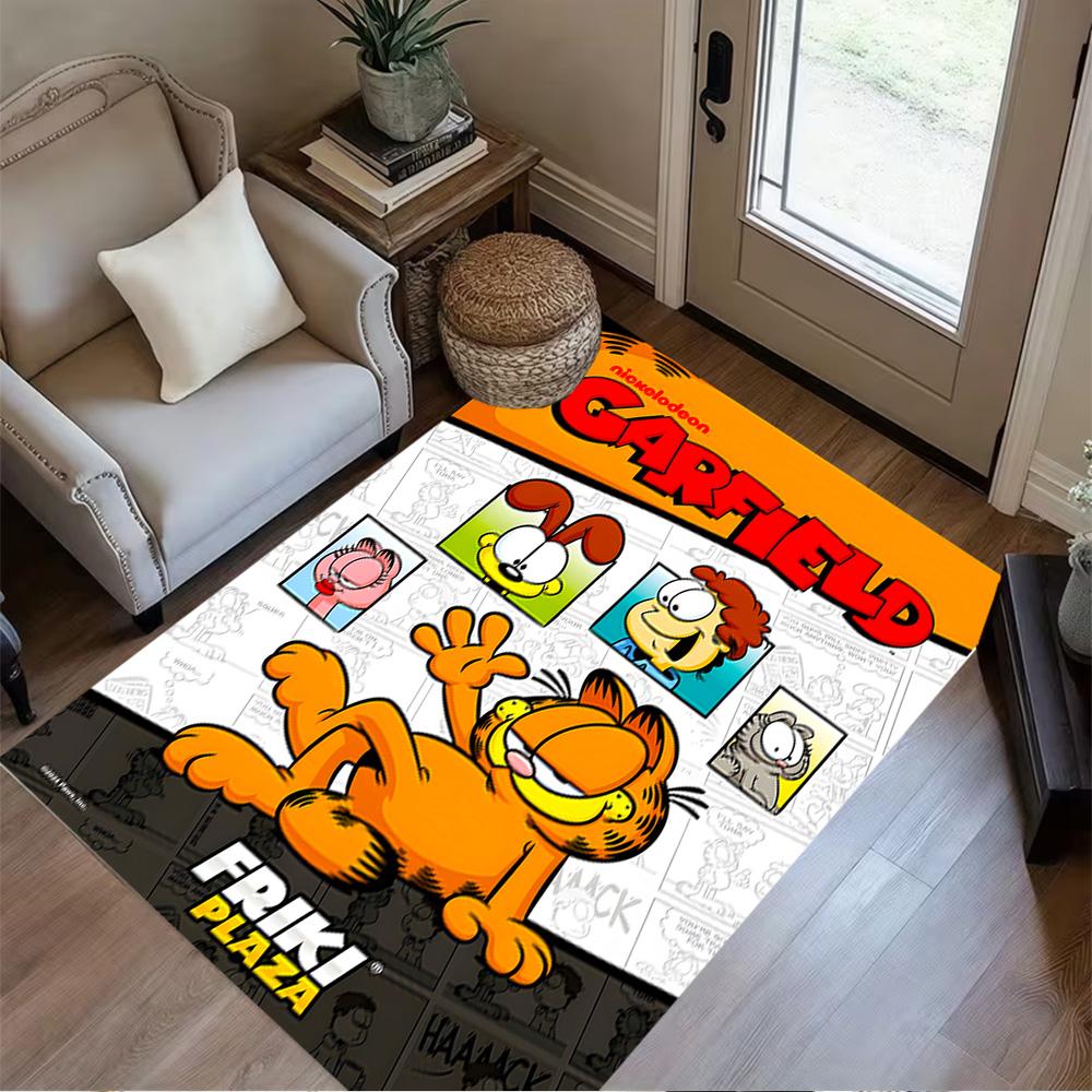 Garfield's Cozy Adventure Floor Rug Office Rug Suitable for Game Room Outdoor Bedrooms Entryway Antislip Carpet Anime Office Decor