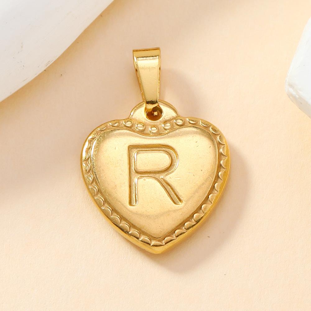 316L Stainless Steel Initial Necklace Letter Heart Pendant Chain For Women Jewelry Accessories