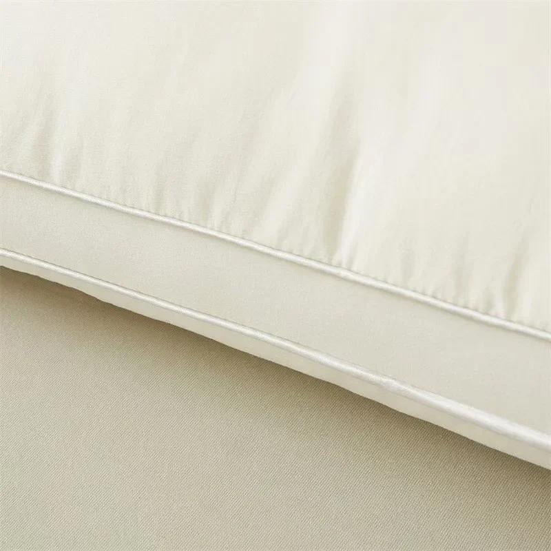 48*74Cm Mulberry Silk Bedding Pillows 1000 Grams Natural Silk Filling Jacquard Anti Mite Soft Fluffy Hotel Neck Sleeping Pillows