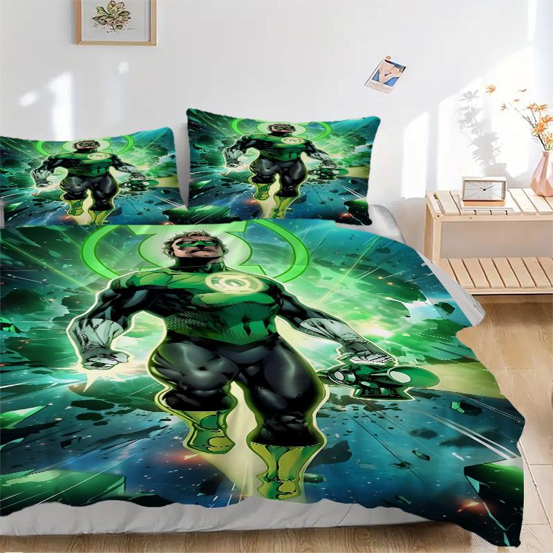 

3pcs Green Lantern Duvet Cover Set, 1 Duvet Cover + 2 Pillowcases (No Insert), High-Definition Print for All Seasons,Durable yy251103048 135x200cm