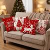 Comfortable Xmas Cushion Cover Soft Christmas Tree Cushion Cover Throw Pillowcase  New Year Decor