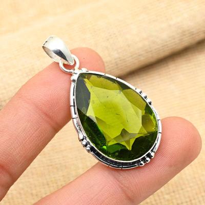 Awesome Peridot Gemstone Handmade 925 Solid Sterling Sliver Jewelry Pendant For Her