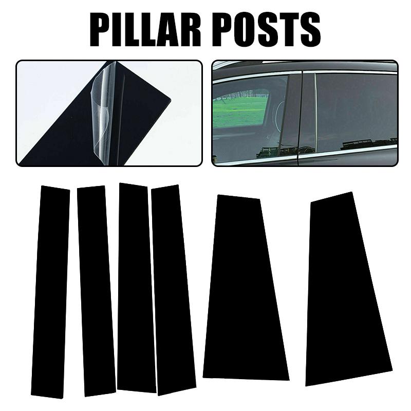 6Pcs Car Door Window Column BC Pillar Post Cover Trim PC Material Sticker For Toyota Sienna 2021-2025 Auto Stickers Parts