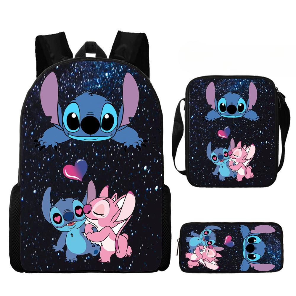 Stitch Backpack Cartoon Set With Lightweight Breathable For Students Elementary