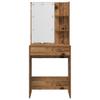 Makeup Table Set with LED Lights Rustic Wood Effect Engineered Wood