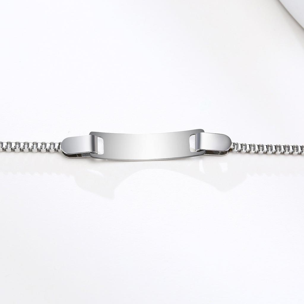 Personalisierter Edelstahl Schmuck Individuell Personalisierter Name ID Armband Mädchen Junge Neugeborene Kinder Geschenke Panzerkette Glied