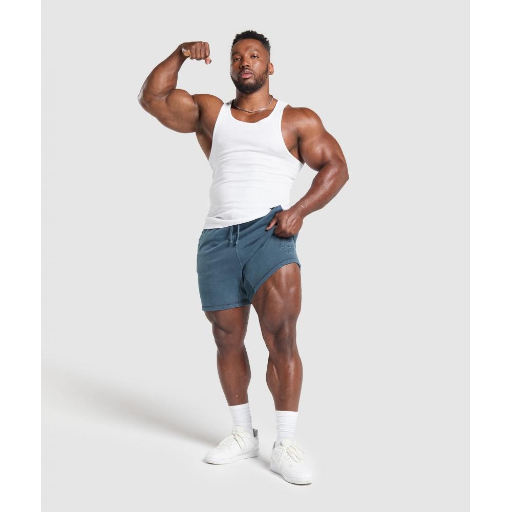 Gymshark Premium Legacy Shorts Cargo Blue A6a7a Uczq