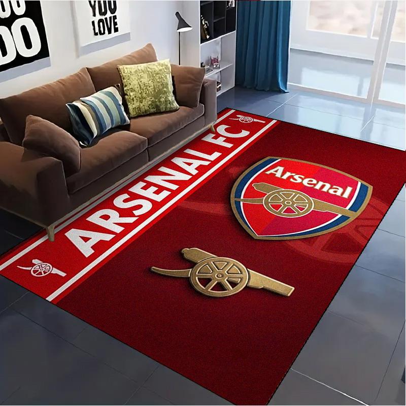 Tappeto Arsenal F.C. per Soggiorno Camera da Letto Casa Decorazione Divano, Tappetino Antiscivolo per Giochi Bambini