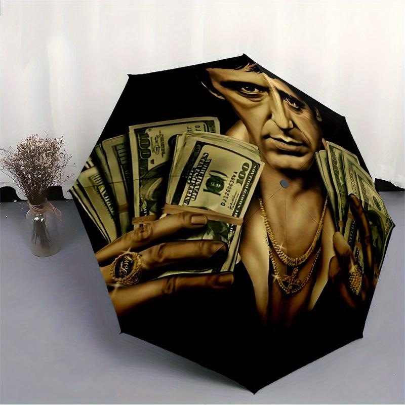 1pc Scarface Automatic Open/close, Portable Folding Umbrella for Women & Men,Compact Parasol,, Durable Frame yy250809167