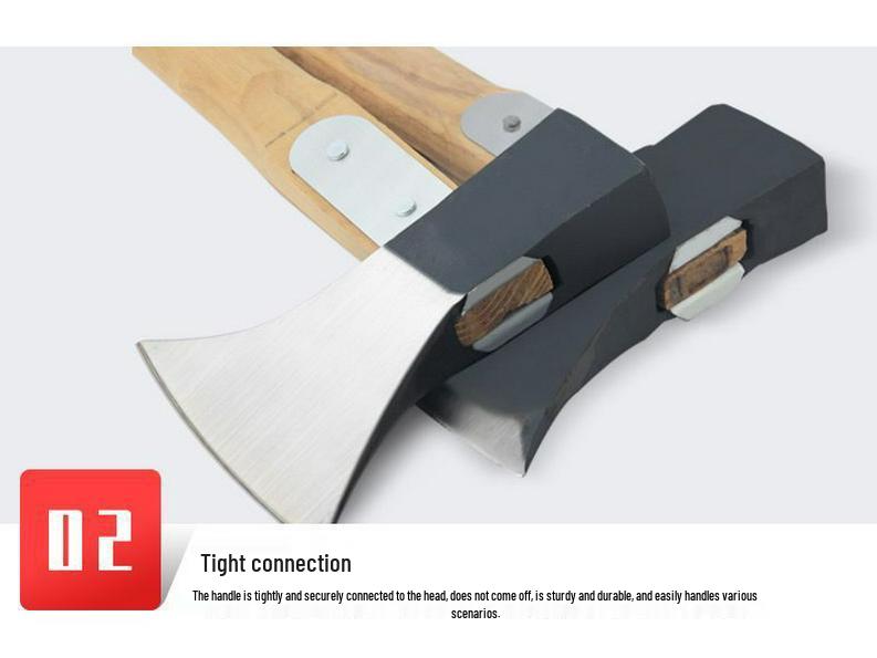 Axe Splitting Wood Axe - Hand Forged Steel Cleaver for Outdoor Woodworking, Firefighting, & Mountain Adventures