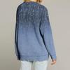 Women's Fashion Long Sleeve Print V-Neck Button Loose Cardigan Top