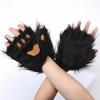 Polyester Bärenpfoten Handschuhe Halbfinger Katzenpfoten Fäustlinge Raubtierkralle Halloween Handschuhe Cosplay