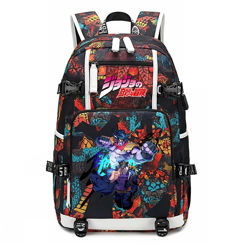 Stampa di JoJo's Bizarre Adventure Zaino Scolastico Studentesco Grande Capacità Casual Daypack per Adolescenti Bambini Scuola Viaggio