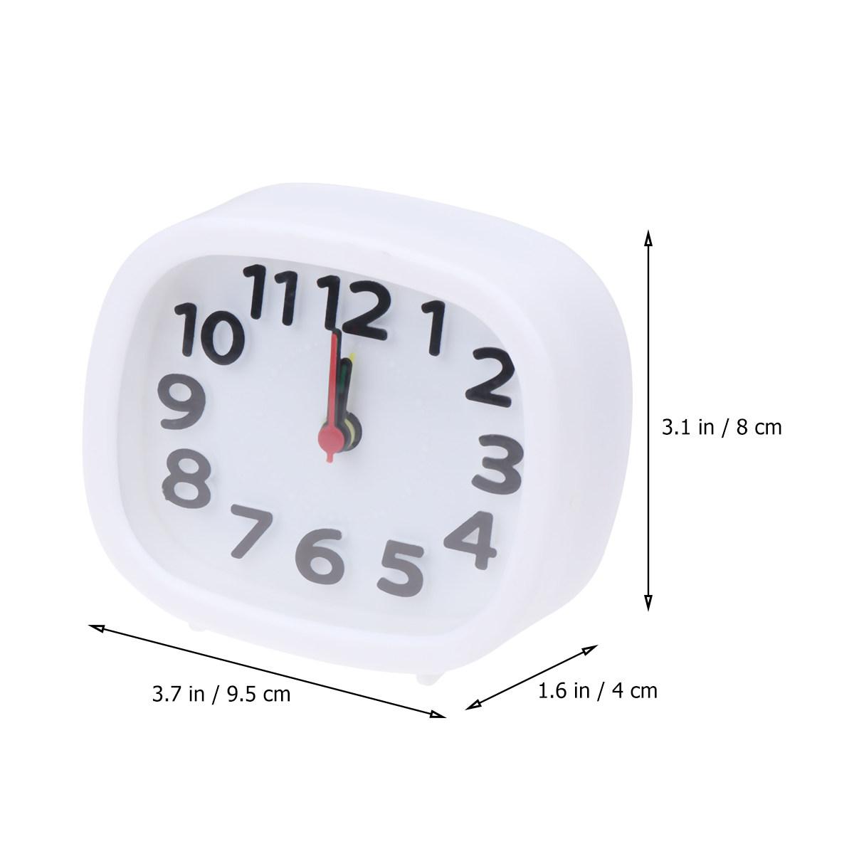 

Square Plastic Alarm Clock Small Desktop Clock Luminous Hands Silent Operation Clear Alarm Sound Home Bedroom Decor Gift Black белый