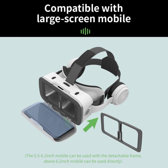 VR Glasses Adjustable Angle Stereo Sound 100-Degree Viewing Ultra-Clear Lens One-click Answer Watch