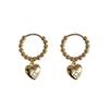 ANENJERY Geometric Star Zircon Heart Beads Splicing Hoop Earrings for Women Design Sweet Temperament Party Jewelry Gifts