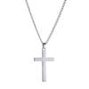Hip Hop Titanium Steel Cross Pendant Necklace For Men Versatile Unisex Chain Jewelry