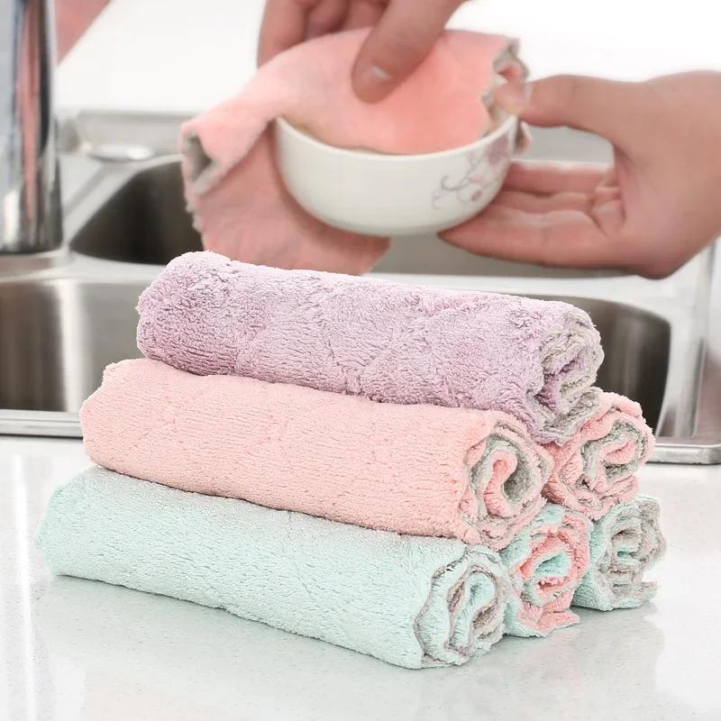 1/3pcs Super Absorbent Microfiber Kitchen Dish Cloth High-efficiency Tableware Household Cleaning Towel Kitchen Tools Gadgets