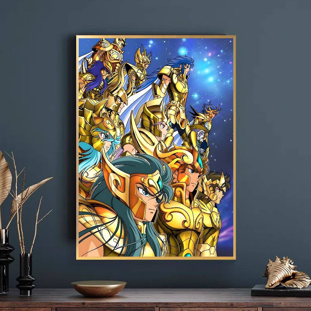 Plakat Saint Seiya Samoprzylepna Sztuka Wodoodporny Papierowy Naklejka Kawiarnia Bar Pokój w Domu Studenckim Dekoracja Ściany