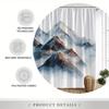 Serene Mountain Landscape Shower Curtain – Snowy Peaks & Golden Light Nature Design, 70.8X70.8In, Includes Hooks
