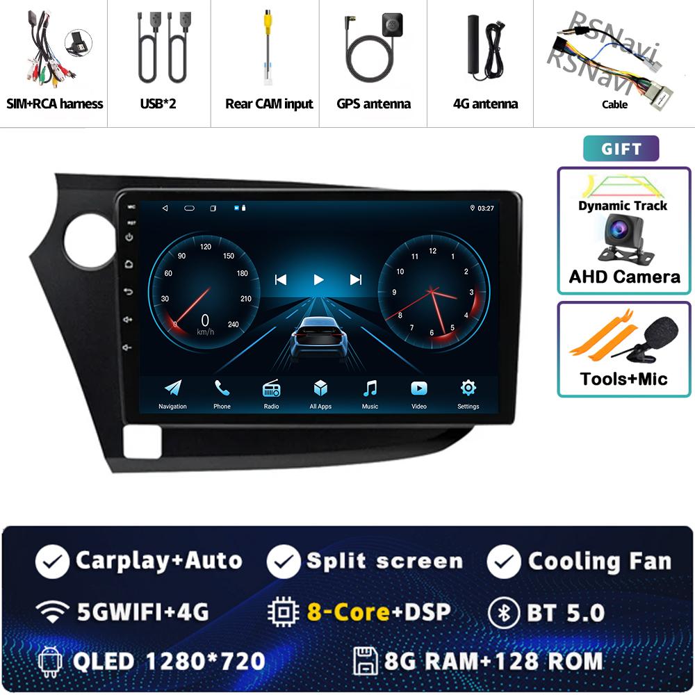 Android 14 Carplay Auto WIFI+4G DSP Car Radio For HONDA INSIGHT 2009 - 2014 Navigation GPS Multimedia Video Player Stereo DVD BT
