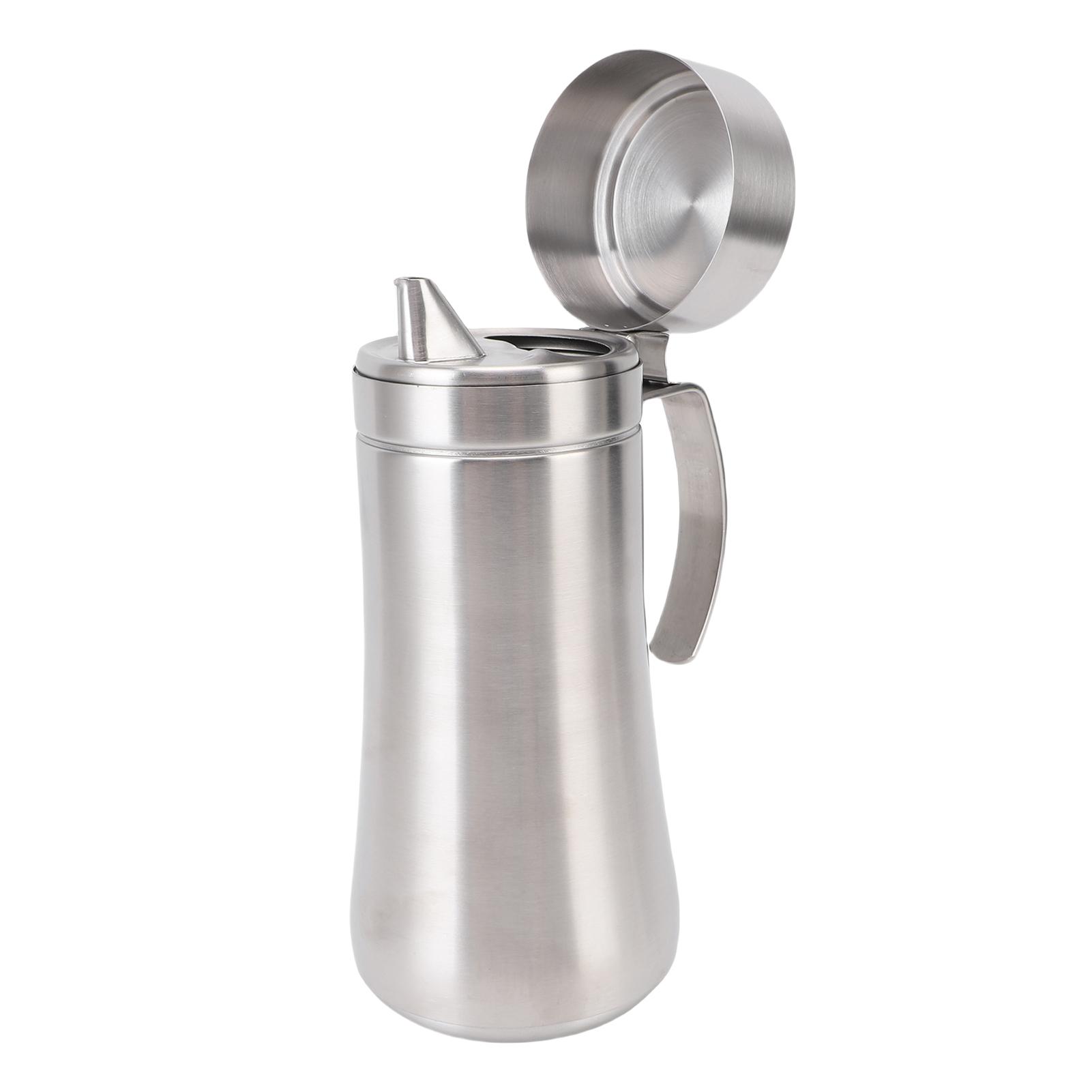 Stainless Steel Olive Oil Dispenser Bottle Vinegar Can Pot Lkproof Oil Container with Lid for Kitchen Cooking BBQ