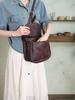 Johnature Retro Saddle Bag Soft Cowhide Crossbody Bag Genuine Leather Versatile Women's Shoulder Bag