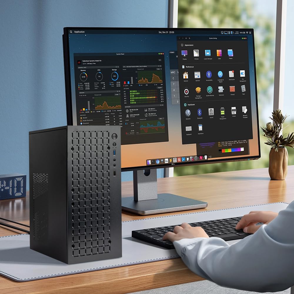 Micro ATX PC Case, MATX Case, Mini PC, ITX, Desktop Computer Case, Supports Micro ATX, MATX, DTX, ITX, Mini PC, USB 3.0, Supports 3.5'' HDD (Black)