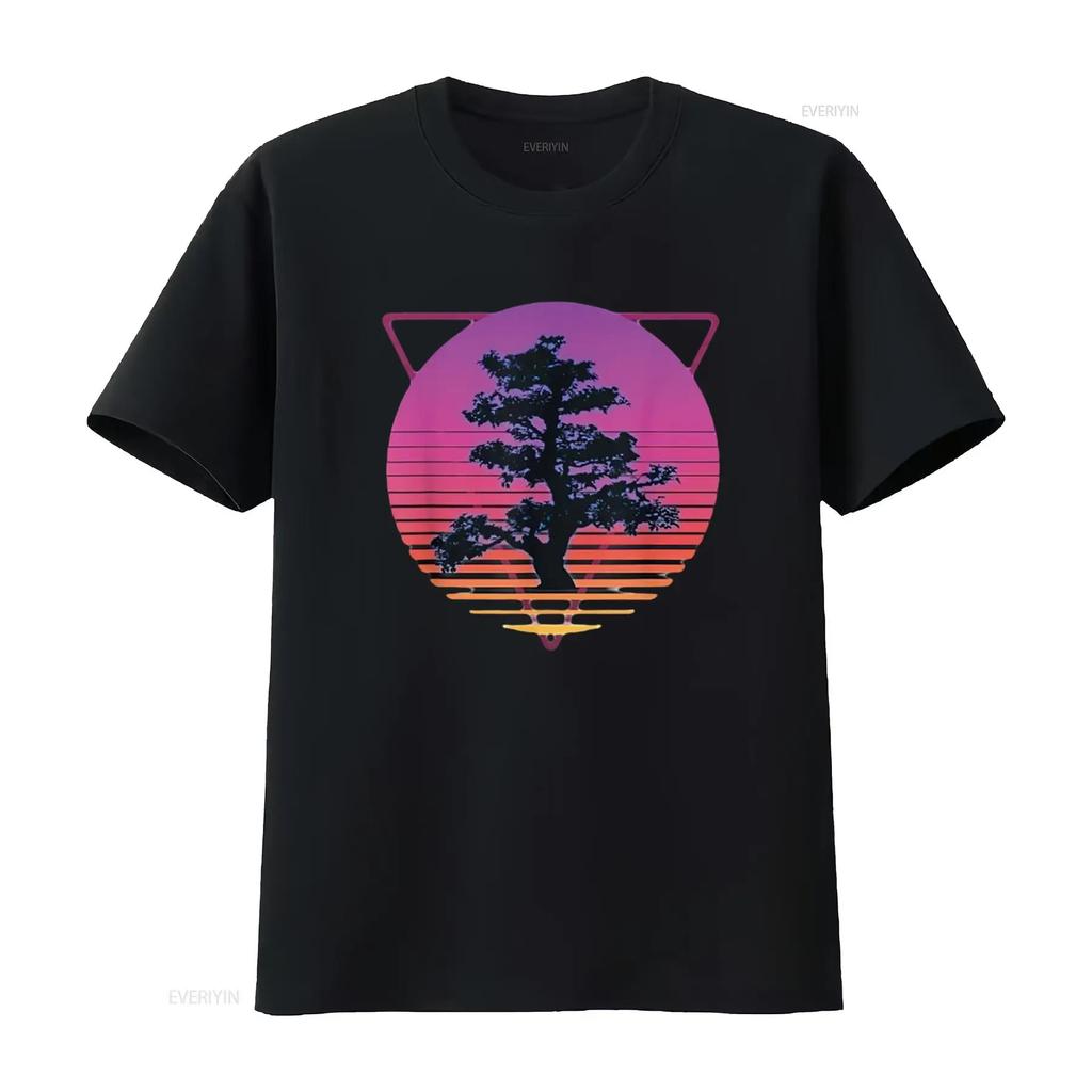 Mens Bonsai Tree Art Japanese Retro Vaporwave Vintage 80s 90s T Shirt White XL vintage Washed Top For Everyday Wear Stretched