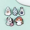 Cartoon Ghost Brooch - Cute Halloween Metal Badge for Clothing & Bags