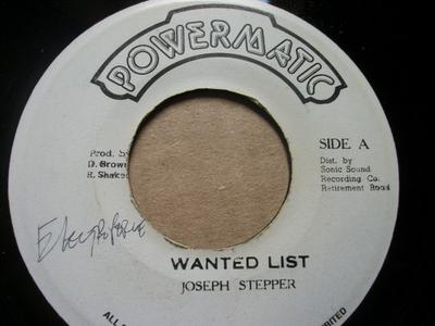 7inch Record JOSEPH STEPPER - Wanted List NONE Powermatic Jamaica Reggae, Ska & Dub Used