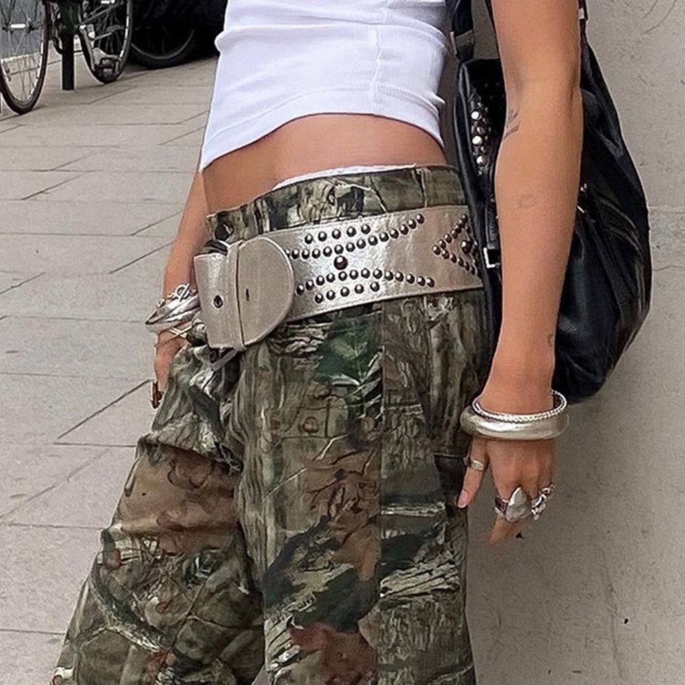 Y2K Punk Belt PU Leather Hiphop Jeans Belt New Waistband