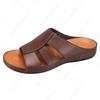 Fashion 2025 Men's plus size leather slippers with super strong elasticity, stylish, non slip and wear-resistant slippers