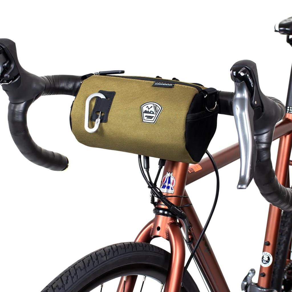 GORIX (KARA) Front Bag, Compact and Compact for Road Bikes, Bicycles, and Mini Velos (Olive X Black, Size M)