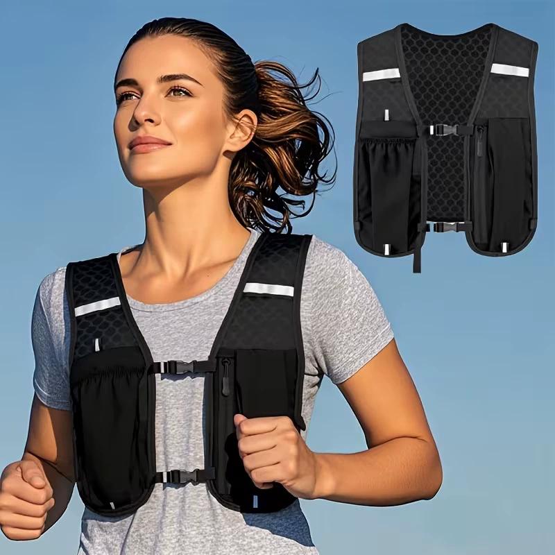 Outdoor Hiking Running Hydration Vest Bag Lightweight Sports Storage Backpack Cycling Hiking Running Phone Holder Pouch