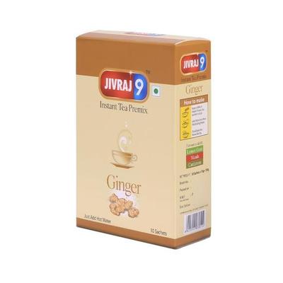 Jivraj 9 Instant Tea Premix, Gyömbértea Premix, Gyömbér, Teazacskó Ízű, 150 g, 10 Tasak, 1 Csomag
