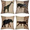 Federa Cuscino Stampata Double-Sided con Sagome di Animali Selvatici Peluche Corto Adatta per Soggiorni Camere da Letto Divani Cuscino Decorativo