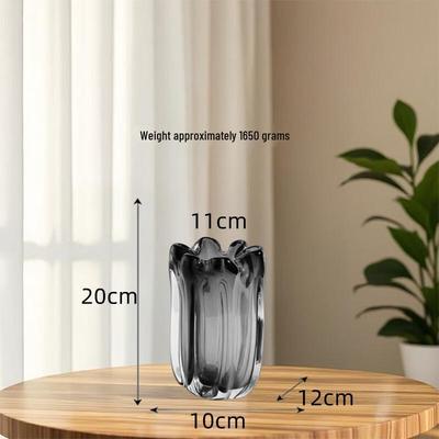 Large Mouth Crystal Glass Flower Vase